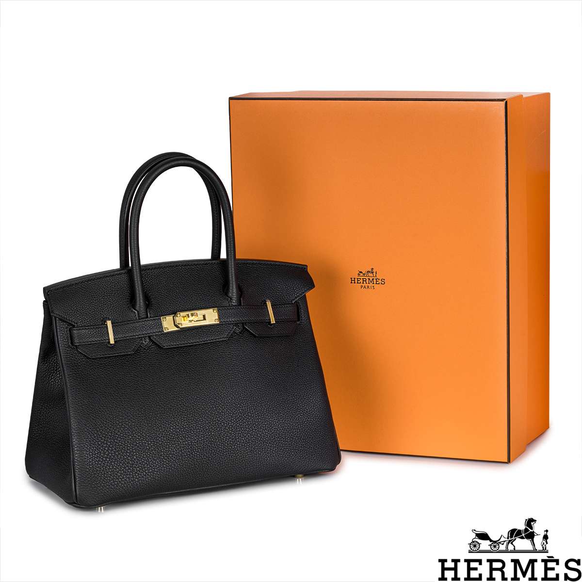 Hermes Birkin 30 Noir Black Togo Palladium Hardware #A - Vendome Monte Carlo